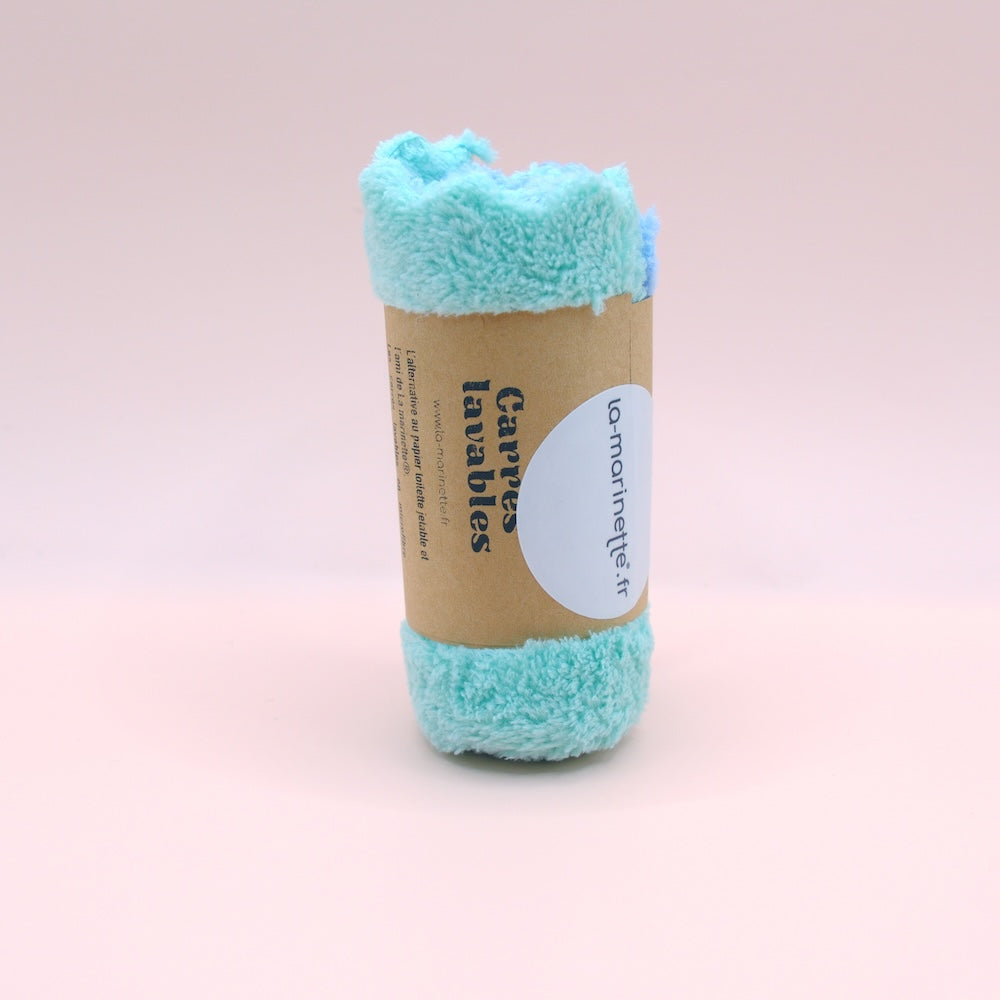 Papier toilette lavable, réutilisable : 2 carrés lavables